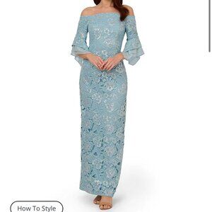 Dillard's Adrianna Papell Airy Aqua Mother of the Bride Dress